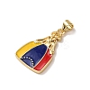 Venezuelan Brass Enamel Pendants KK-P352-01C-G-2