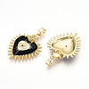 Brass Micro Pave Cubic Zirconia Pendants KK-N257-01B-G-2