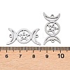 201 Stainless Steel Hollow Triple Moon Links Connector Charms STAS-I364-10P-3