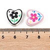 Floral Printed Porcelain Beads PORC-A033-01-3