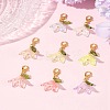 8Pcs 8 Colors Flower Acrylic Pendant Decorations HJEW-FS00034-02-9