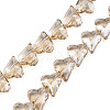 Electroplate Transparent Glass Beads Strands EGLA-N002-44-04-1