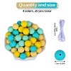 80Pcs 4 Style Round Silicone Focal Beads SIL-SZ0001-22K-2