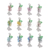 Butterfly Alloy Rhinestone & Flower Acrylic Pendant Decorations HJEW-JM03145-2