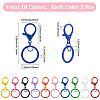 30Pcs 10 Colors Zinc Alloy Keychain Clasp Findings FIND-SC0014-16-2