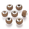 Handmade Polymer Clay Rhinestone European Beads RB-N053-001-09-2
