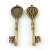 Skeleton Key Tibetan Style Alloy Big Pendant Cabochon Settings TIBEP-S292-05AB-FF-1