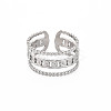 Non-Tarnish 304 Stainless Steel Curb Chain Shape Open Cuff Ring for Women RJEW-S405-228P-1