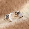 Tarnish Resistant 304 Stainless Steel Stud Earrings EJEW-F227-18P-3