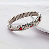 304 Stainless Steel Enamel Stretch Bracelets for Women FS-WG7EEC2-03-1