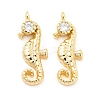 Brass Micro Pave Clear Cubic Zirconia Pendants KK-G447-15G-2