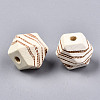 Painted Natural Wood Beads WOOD-T021-52B-12-2