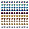 150Pcs 10 Colors Electroplated Natural Lava Rock Beads Strands G-PJ0001-03B-1