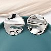 304 Stainless Steel Flat Round Stud Earrings EJEW-K268-56P-2