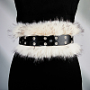 Imitation Leather Rabbit Hair Belt AJEW-WH20019-57B-7