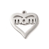 Mother's Day Theme 304 Stainless Steel Pendants STAS-E171-03P-04-1