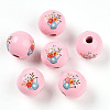 Easter Theme Printed Wood Beads WOOD-T032-22S-1