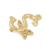 Brass Crystal Rhinestone Letter Links Connector Charms KK-S395-06G-S-2