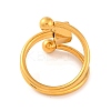 Ion Plating(IP) 304 Stainless Steel Square Round Cuff Open Finger Rings for Women RJEW-S414-07B-G-3