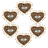 Heart with Evil Eye Cloth Patches LS-PATC-WH0007-02-1