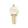 Rack Plating Brass Pave Cubic Zirconia Enamel Pendants KK-O142-30G-1