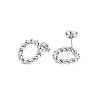 Non-Tarnish 304 Stainless Steel Twist Rope Ring Stud Earrings for Woman LS-EJEW-N097-006P-2