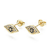 Brass Micro Pave Cubic Zirconia Stud Earrings EJEW-T046-35G-NF-1