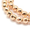 Electroplate Non-magnetic Synthetic Hematite Beads Strands G-L485-03E-LG-2