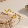 304 Stainless Steel Textured Moon and Sun Open Cuff Bangles for Women DP7347-3