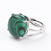 Adjustable Synthetic Malachite Finger Rings RJEW-F075-01I-2
