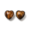 Brass Pave Natural Tiger Eye Heart Multi-Strand Links G-B149-13P-06-1