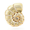 Brass Micro Pave Cubic Zirconia Adjustable Open Cuff Rings for Women RJEW-N051-02G-2