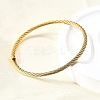 304 Stainless Steel Bangles for Women Men BJEW-Z131-01G-2