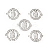 Brass Micro Pave Clear Cubic Zirconia Connector Charms KK-E068-VB353-1