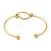 Ion Plating(IP) 304 Stainless Steel Open Cuff Bangles for Women BJEW-Z071-02G-3