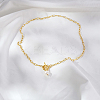 Minimalist Imitation Pearl Rice Pendant Stainless Steel PaPerclip Chain Necklaces for Everyday Women's Wear LS-OX8079-2-1