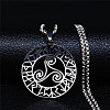 304 Stainless Steel Viking Hollow Trinity Knot Pendant Necklaces for Women Men FS-WG6E19D-01-1