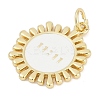 Sun with 11:11 Brass Enamel Pendants KK-G522-38G-02-2