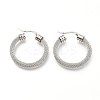 Non-Tarnish 304 Stainless Steel Mesh Hoop Earrings EJEW-C501-12P-A-1
