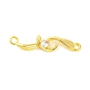 Brass Pave Clear Cubic Zirconia Connector Charms LS-KK-Z051-03G-1