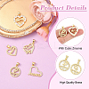5Pcs 5 Style Brass Micro Pave Clear Cubic Zirconia Pendants ZIRC-YW0001-24-3