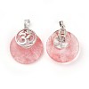 Cherry Quartz Glass Pendants KK-F751-L-A15-1