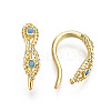 Brass Micro Pave Cubic Zirconia Cuff Earrings EJEW-T046-40G-NF-5