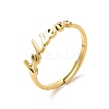 Ion Plating(IP) 304 Stainless Steel Word Adjustable Ring RJEW-L107-026G-1