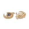 Brass Micro Pave Clear Cubic Zirconia Glass Pendants ZIRC-C024-06G-04-3