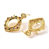 Rack Plating Brass with Cubic Zirconia Stud Earrings Finding KK-Z085-07G-2