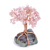 Natural Rose Quartz Chips and Fluorite Pedestal Display Decorations G-S282-05-1