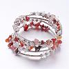 Five Loops Wrap Gemstone Beads Bracelets BJEW-JB02589-2