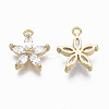 Brass Micro Pave Cubic Zirconia Charms X-KK-R132-009-NF-2