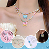 40Pcs 5 Colors Glass Pendants PALLOY-PH01816-5